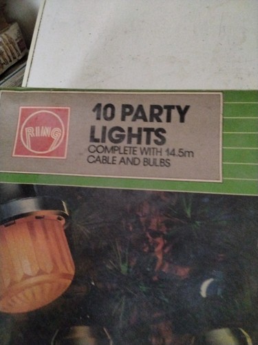 Ring 10 Party Vintage Outdoor Coloured Lights 1980's