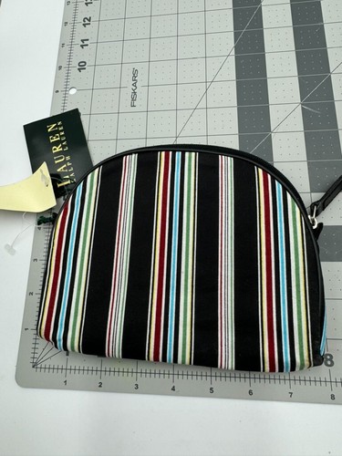 Vintage Lauren Ralph Lauren Striped Cosmetic Make up Bag NEW NWT - Picture 3 of 4