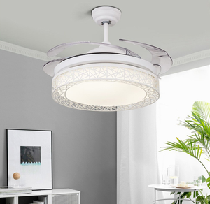 4 Retractable Blades Led Ceiling Fan 3 Color Change Crystal Remote