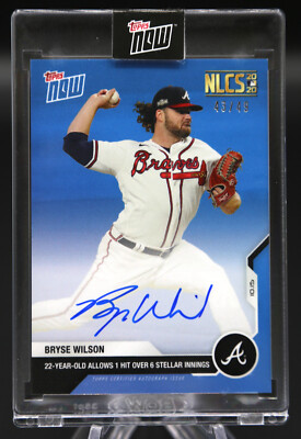 2020 Topps Now BRYSE WILSON #417B Blue Auto /49 NLCS Atlanta Braves    