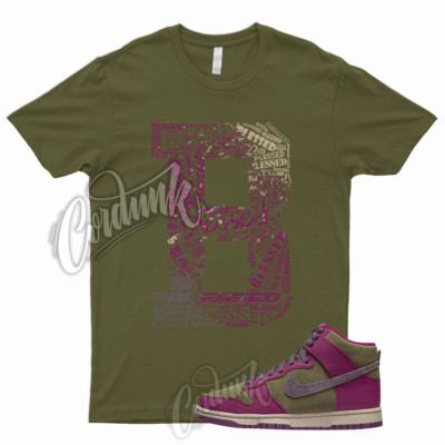 BLESSED Shirt for N Dunk High Dynamic Berry Grand Purple Pilgrim Olive Tan 1