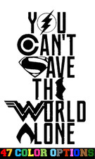 Vinyl Decal Truck Car Sticker Laptop - Batman Superman Justice League Motto