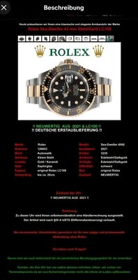 Rolex Submariner schwarzes Zifferblatt Herrenuhr - 124060