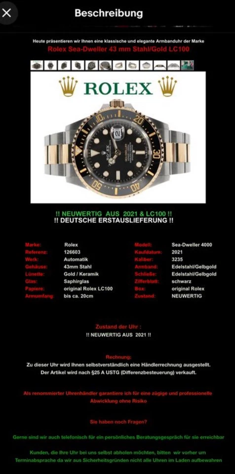 Rolex Submariner schwarzes Zifferblatt Herrenuhr - 124060, Foto 1 von 5