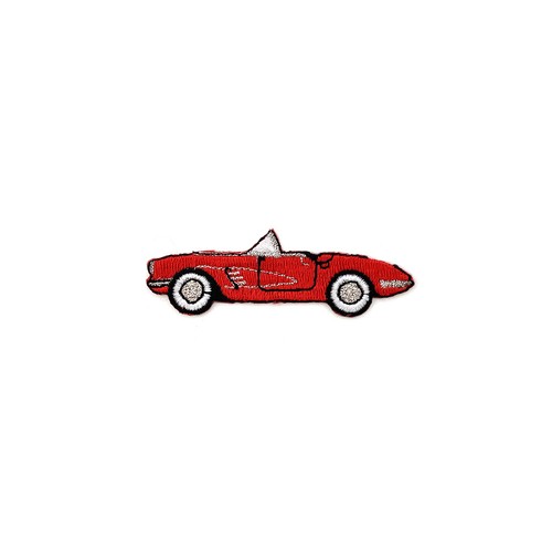 Small Red Vette Corvette Embroidered Patch - Iron On PAT134 - Picture 2 of 2