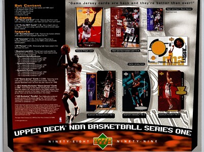 1998-99 Upper Deck Basketball Series 1 Michael Jordan Advertising Promo Sheet