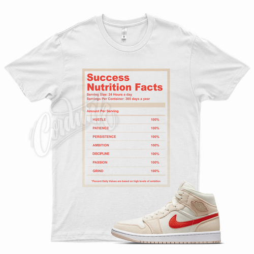 White SUCCESS T Shirt for Air Jordan 1 