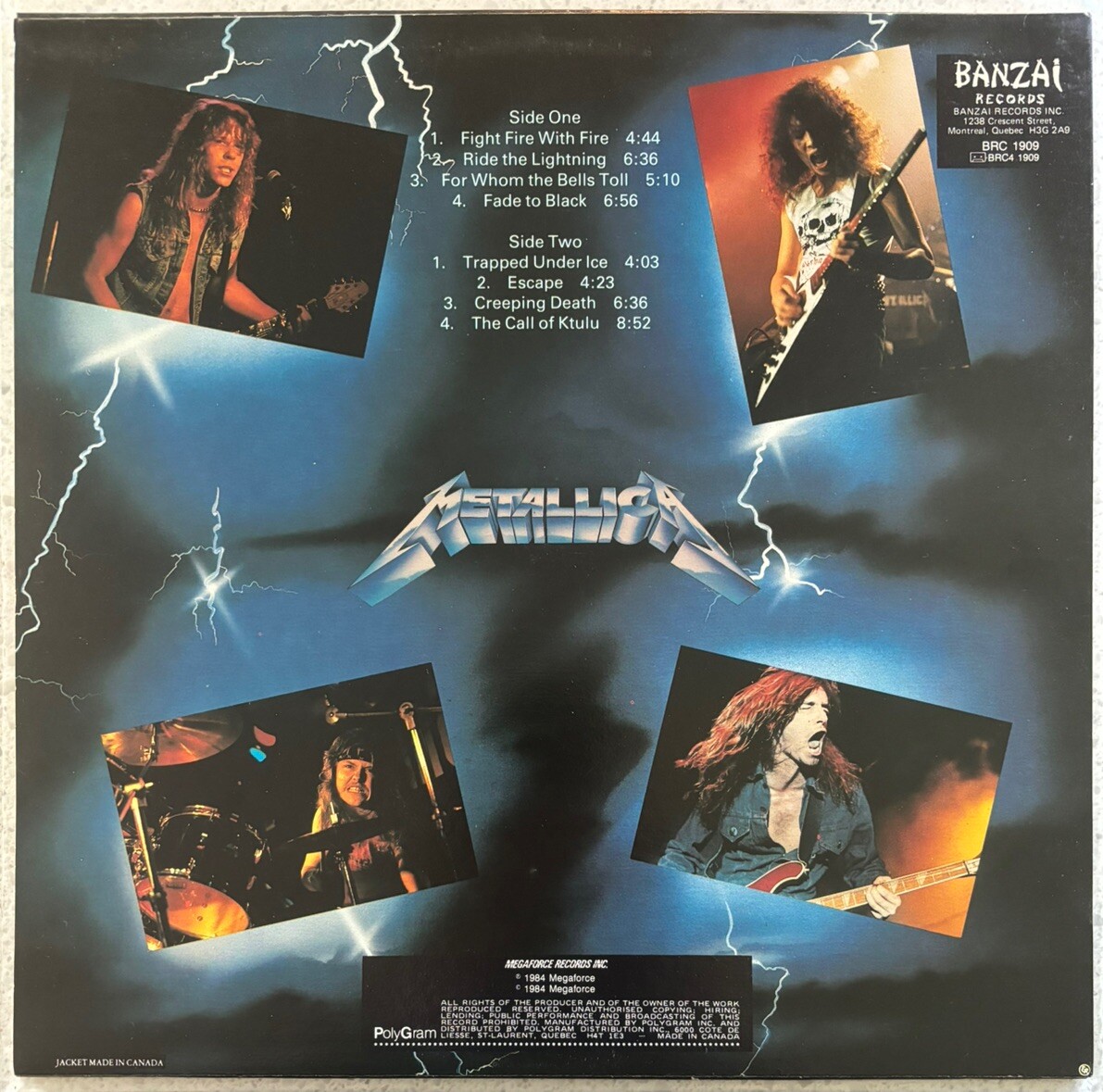 国内盤llica Ride the Lightning レコード Metallica – Ride The Lightning – Vinyl (LP, Album), 1984
