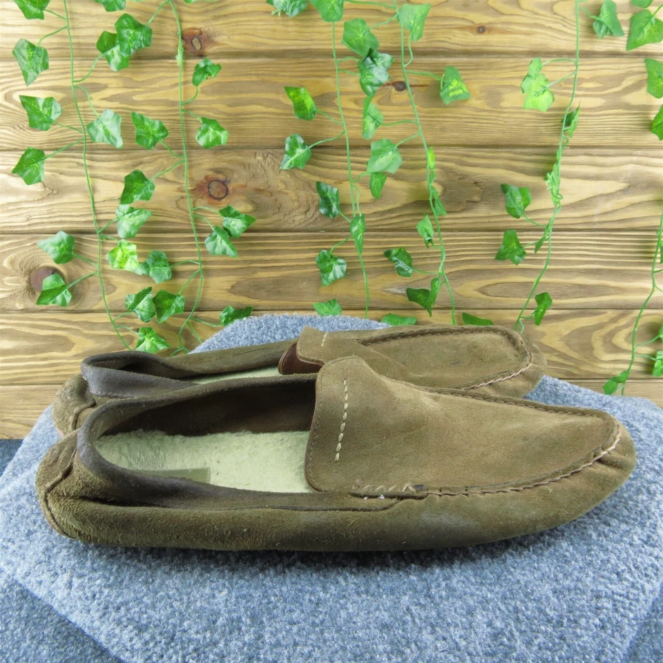 Zapatilla mocasín de conducción UGG Henrick para hombre talla 15 mediana marrón gamuza sin cordones Foto 4 de 4