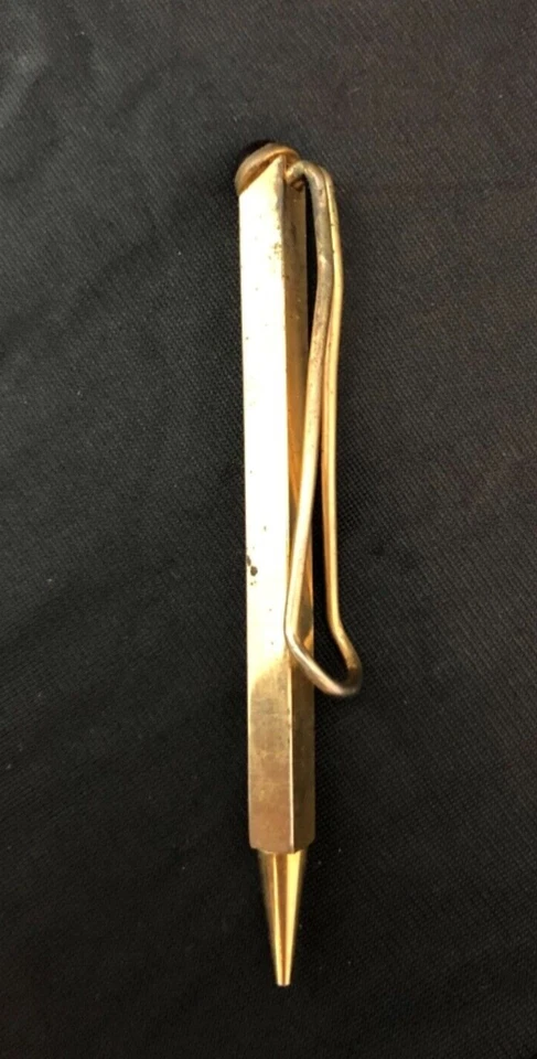 Tie Clip, Designer Anson Red Stone and Mechanical Pencil Mid Century Circa 1950s - Image 3 of 4