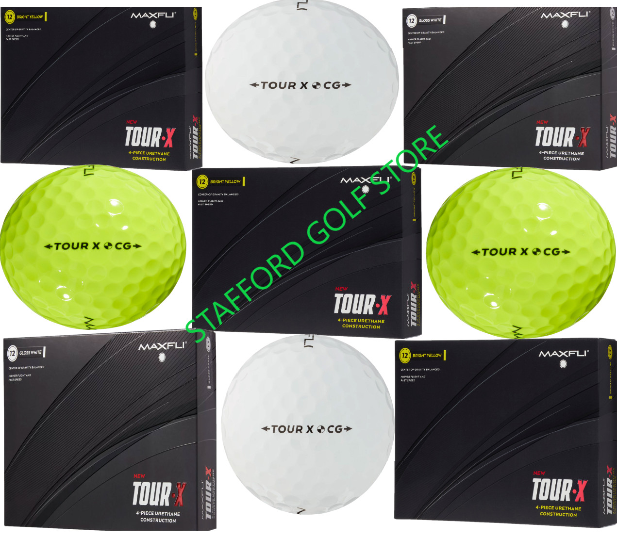 New 2023 Maxfli Tour X Golf Balls Gloss White / Bright Yellow Choose