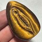 Natural Tiger eye Carved Vagina Quartz Skull Crystal Specimen Reiki Healing 1Pc