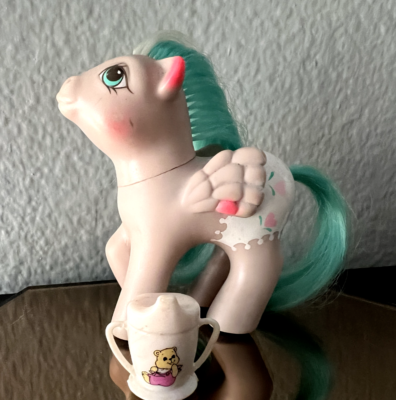 ❣️ My Little Pony Vintage 1987 G1 Baby Dots N Hearts Fancy Pants with Sippy  Cup
