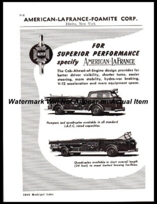 1949 American LaFrance Foamite Fire Engine Trucks Photograph Print 8.5x11''