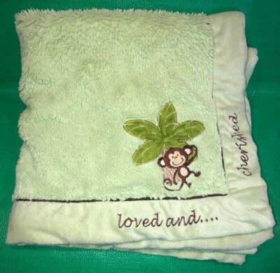 NoJo Green Brown Monkey Boys Girls Baby Security Blanket Lovey 26”x27” No Tag - Image 1 of 4