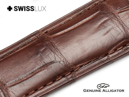 Alligator Crocodile Leather For MONTBLANC Watch Brown Strap Band Buckle/Clasp HQ - Picture 2 of 10