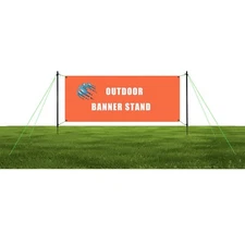 Outdoor Horizontal Banner Post Advertising Displays Stand 3x10ft (Hardware only)