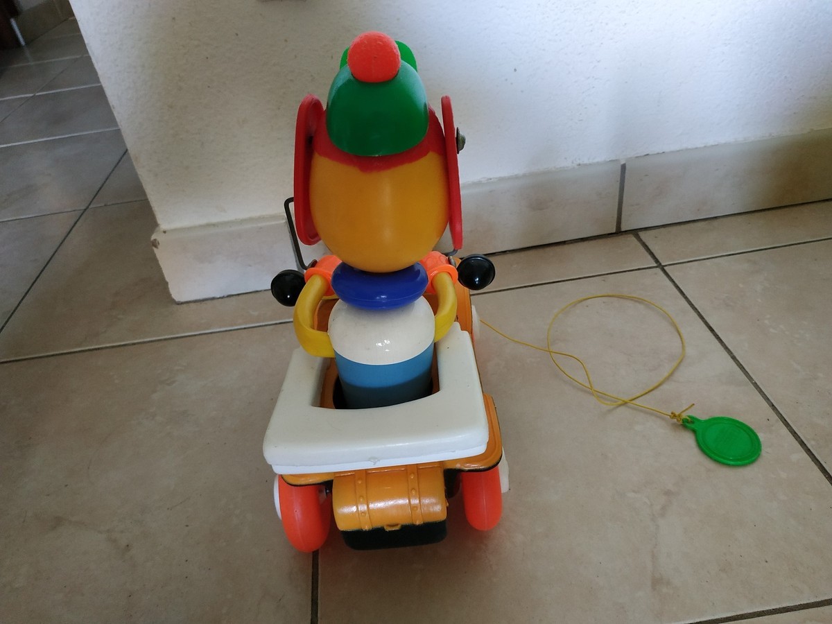 Jouet à Tirer Ancien – Chien En Voiture Educalux – Bois, Plastique & Métal – Années 60/70