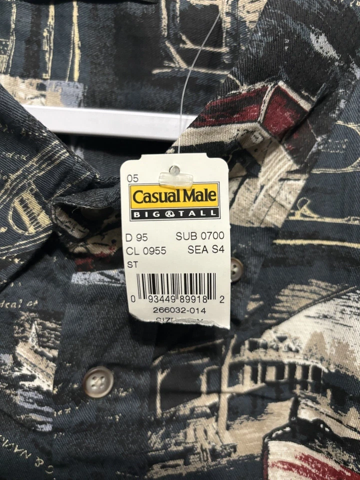 Camisa de pesca con gráfico de barcos grandes y altos Knights Sportswear 4XL para hombre Foto 2 de 4