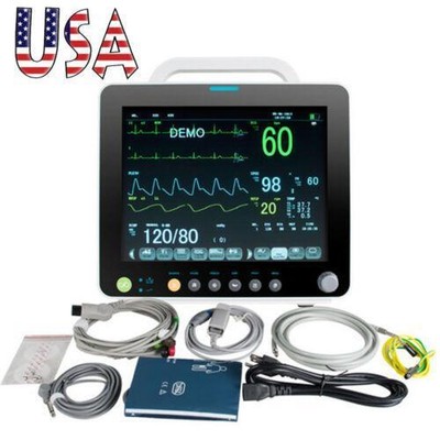 12 Inch Medical Patient Monitor ICU 6 parameter SpO2/PR/NIBP/ECG/RESP/TEMP Alarm