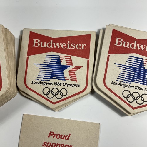 Lot (40) Vintage Budweiser Beer Coaster Olympics 1984 Los Angeles - Picture 3 of 8