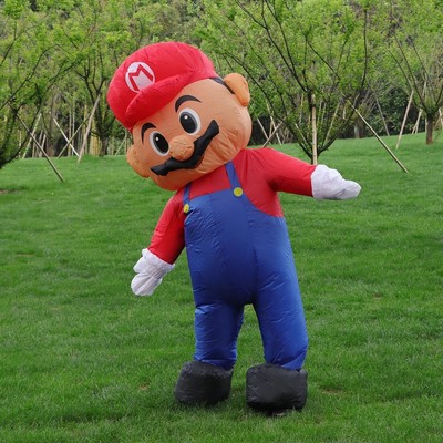 Super Mario aufblasbares Kostüm Verkleidung Partykleid Geburtstag Outfit Erwachsenengröße