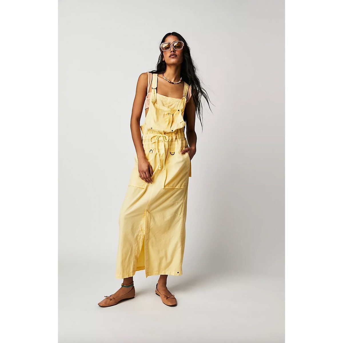 free people gold maxi dress Free people Meredith Gold Foil Tropical Heat Metallic Maxi Dress *flawed*