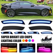 For Chevy Camaro LS LT SS ZL1 2016-2023 Dynamic LED Side Marker Light Front Rear