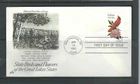 US SC # 1966 State Birds And Flowers ( Indiana ) FDC .  Artcraft ---