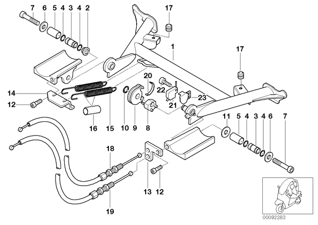 BMW C1 Roller Bowdenzug Kippständer Ausklappen 46522336068 online ...