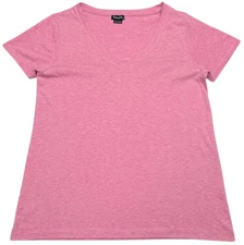 Splendid T Shirt Womens (S) Pink Heather V Neck Tee Short Sleeve Knit Top Casual