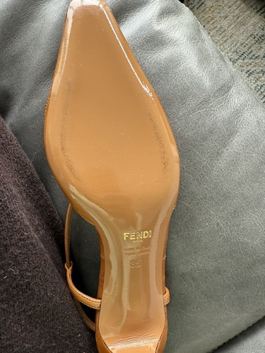 Fendi Ffold Leather Slingback Pump Women's - Picture 6 of 7