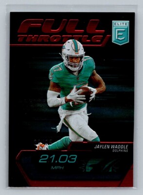 2022 Panini Donruss Elite Full Throttle Red #FT5 Jaylen Waddle /75 Dolphins