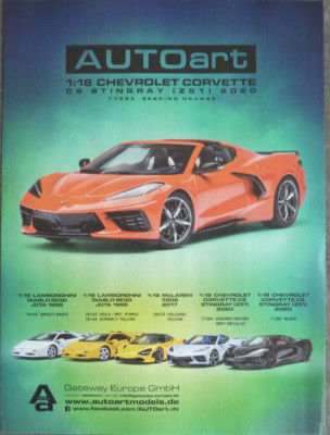 AUTOart Werbeseite Chevrolet Corvette C8 Stingray.....Zeitungsanzeige