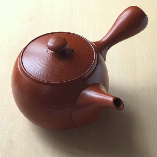 Tokoname Ware Japanese Teapot Kyusu Large 540ml Earthen Redish Brown Shu - 第 1/4 張圖片