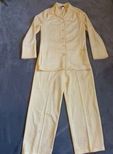 70s Yellow Vintage Pantsuit Jumpsuit Approx. Medium, Mod Retro Pants Top Set