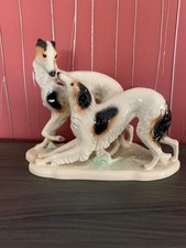 Vintage Porzellan Figur spielende Jagdwindhun...