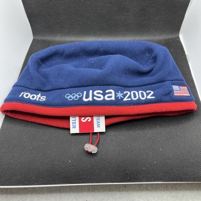 NWT Vintage 2002 ROOTS Olympics Knit Cap Hat Beanie Beret USA Olympic Team OS