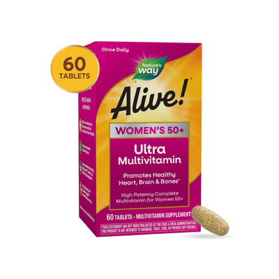 Nature's Way Alive! Women's 50+ Ultra Potency Multivitamin Tablets, 60 Ct