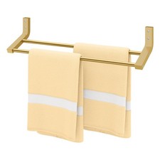 Double Towel Bar Bathroom Wall 24 Inch SUS 304 Stainless Steel Gold Mounted