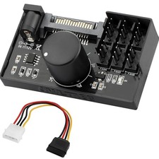 4 Pin 12V PWM Fan Controller 6 Fans Supported , PC Adapter Hub Black