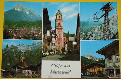 AK. Greetings from Mittenwald. Mi: No BM. To Bielefeld on 9.11.1971 (10.988)