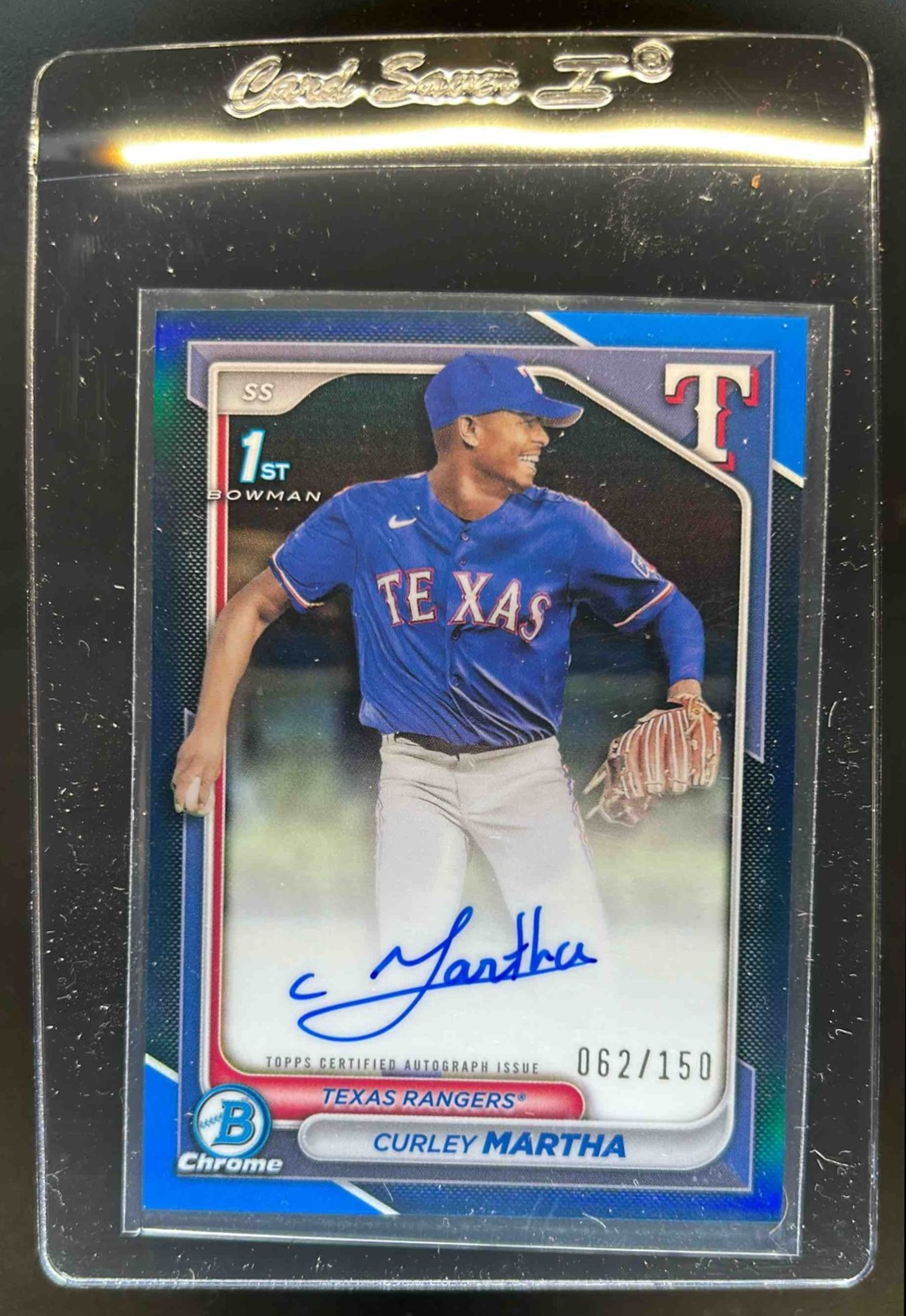 2024 Bowman Chrome Curley Martha Auto Blue Refractor 1st #62/150