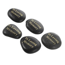 5pcs Memorial Stones For Loved Ones - Memorial Garden Engraved Stone Rock