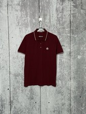 Moncler Maglia Polo Manica Corta Burgundy Short Sleeve Shirt Men  s Size L-XL