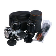 Asahi Pentax SV Chrome 35mm Film SLR /w Clip-On Meter, 55/1.8  135/3.5 Lens Kit