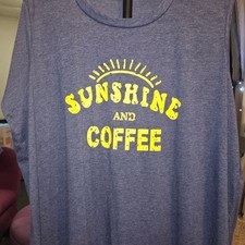 Sunshine and Coffee Womens Short Sleeve Blue ...