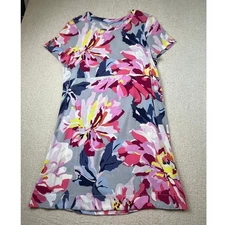 Joules Women’s Size 10 White / Blue Floral Button-Front Lightweight Dress