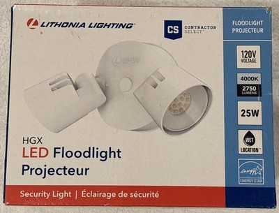 Lithonia Contractor Select White HGX Integrated LED Flood Light Security Motion