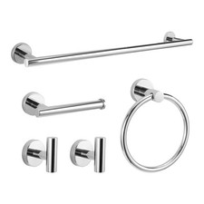 5-Piece Towel Racks for Bathroom, Stainless Steel Bathroom Accessories Set, B...